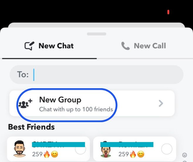 Create New Group in Snapchat