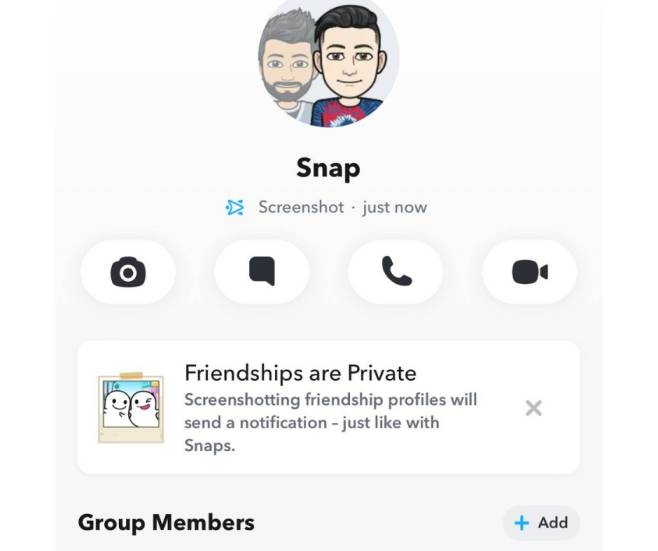 Snapchat Group settings