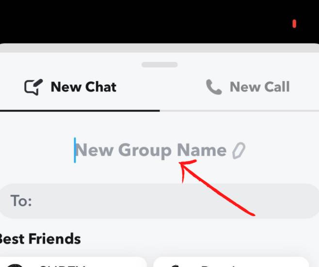Type Group Name in Snapchat