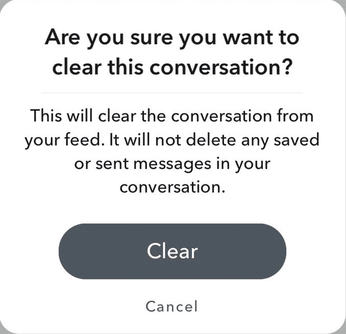 Clear conversation confirmation