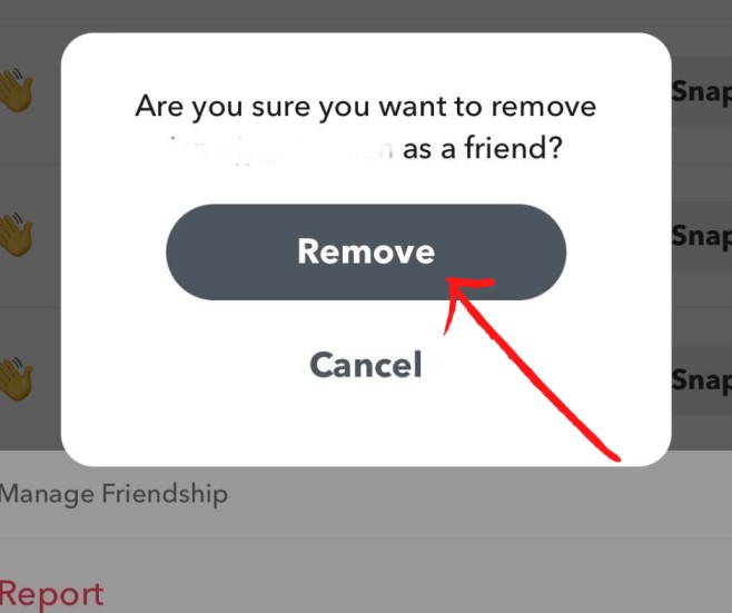 remove someone from snapchat