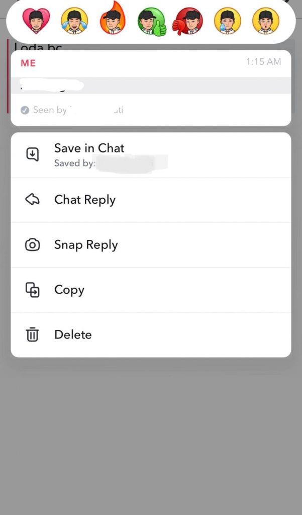 snapchat delete message popup