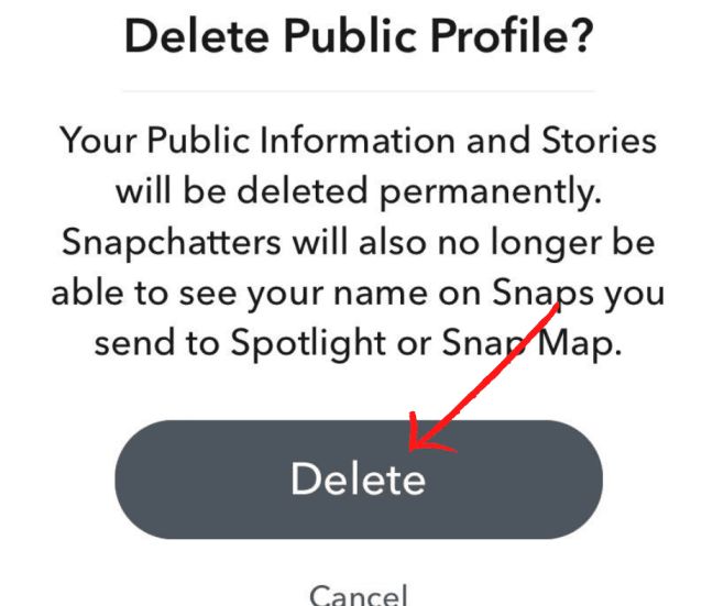 Snapchat delete public account