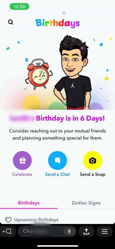 Snapchat friends birthday feature